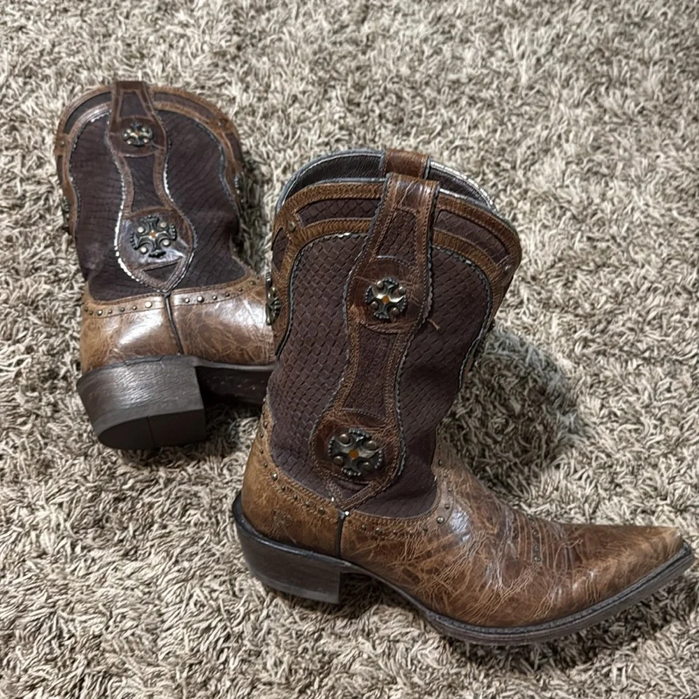 Ariat desperado brown boots size 8 cross 10008756 - Picture 5 of 9